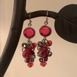 Pink and silver earrings